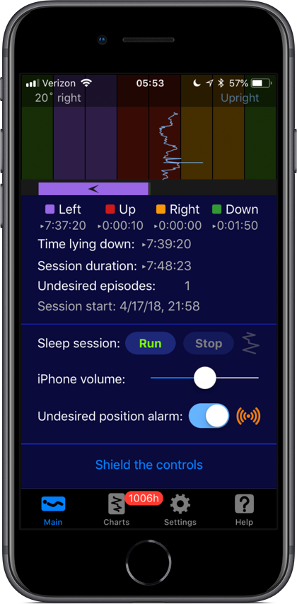 SomnoPose on iPhone 8