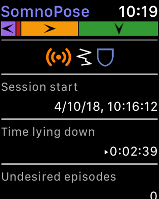 Watch app status display